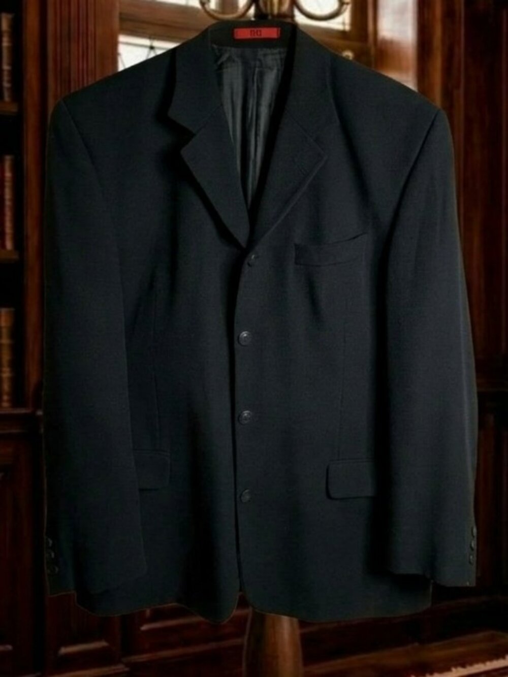 VTG R.I. Clothing Company Size 44R Black Wool-Blead Sportscoat Blazer